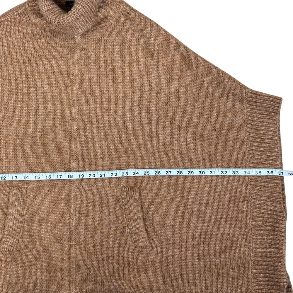 J.Crew Poncho Sweater Womens S/M Brown Merino Alpaca Wool Turtleneck Oversized - Picture 5 of 11
